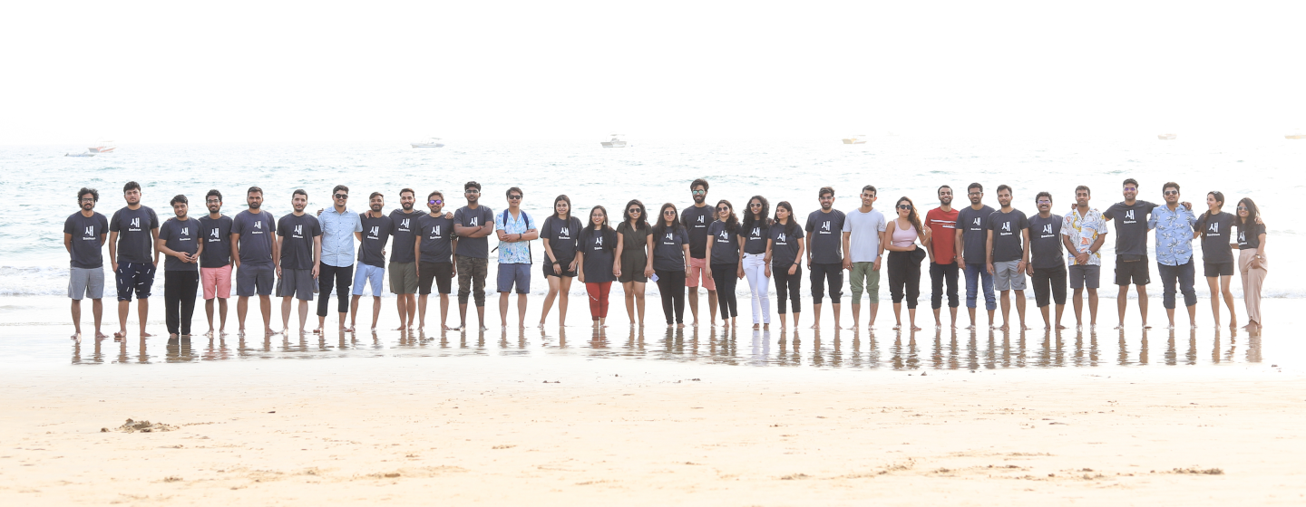 Team at the beach